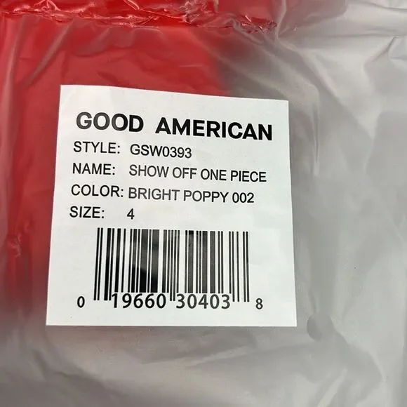 Good American Bright Poppy Red Show Off One Piece Swimsuit Size 4 (XL) - Picture 11 of 11